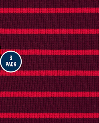 Lot de 3 hauts thermiques rayés pour garçon