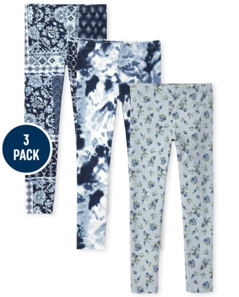 Lot de 3 leggings imprimés pour fille