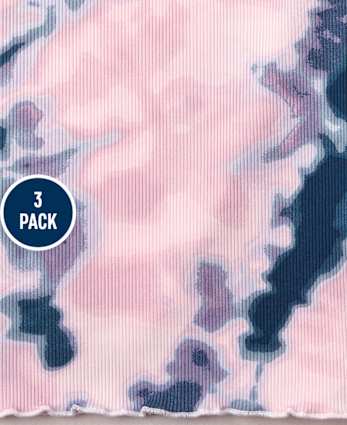 Girls Tie Dye Ribbed Top 3-Pack
