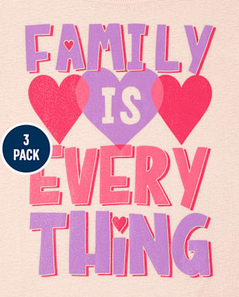 Girls Family Love Graphic Tee 3-Pack