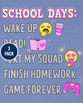 Lot de 3 t-shirts graphiques pour filles