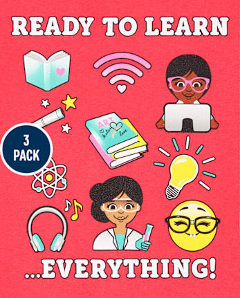 Lot de 3 t-shirts graphiques pour filles