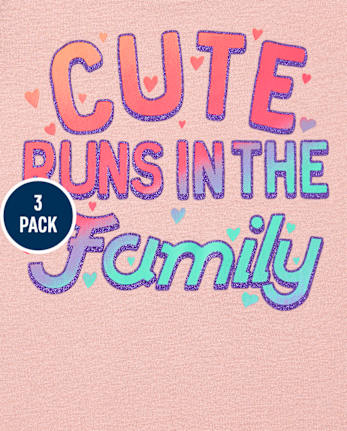 Toddler Girls Family Graphic Tee 3-Pack