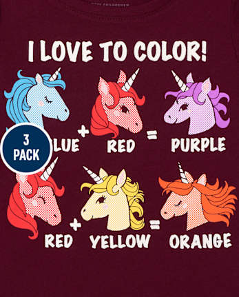 Toddler Girls Educational Animals Graphic Tee 3-Pack