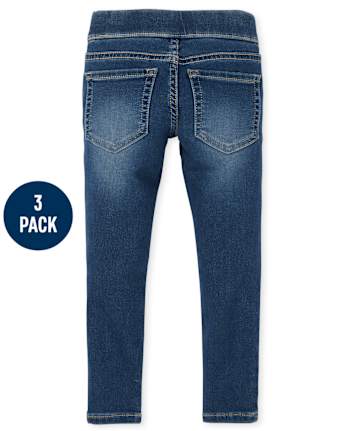 Lot de 3 jeggings en denim stretch pour fille