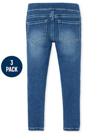 Lot de 3 jeggings en denim stretch pour fille