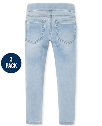 Lot de 3 jeggings en denim stretch pour fille