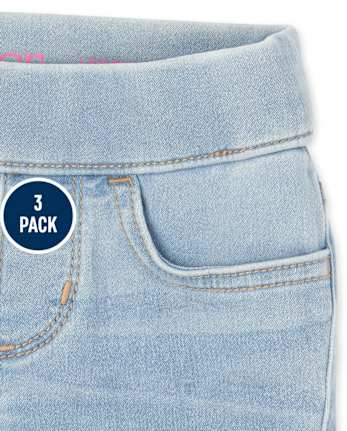 Lot de 3 jeggings en denim stretch pour fille