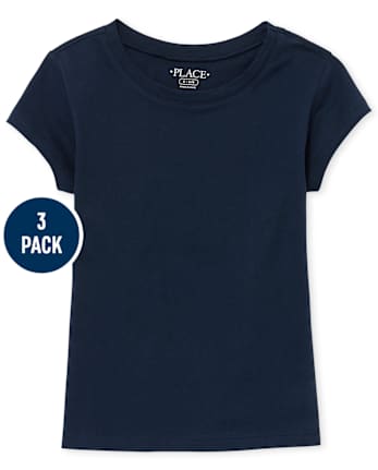 Lot de 3 t-shirts superposés basiques pour filles