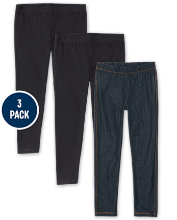 Leggings para niña, paquete de 3