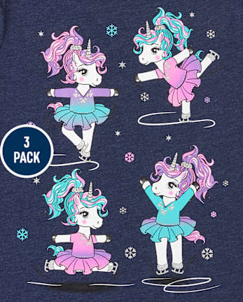 Lot de 3 t-shirts à imprimé animal pour fille