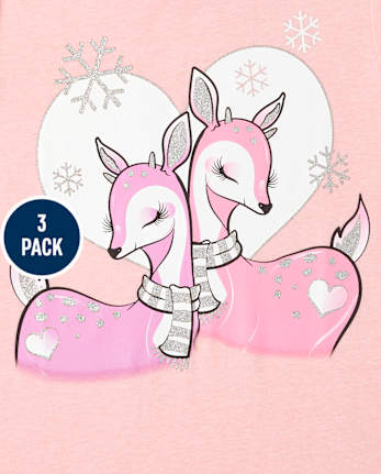 Lot de 3 t-shirts à imprimé animal pour fille
