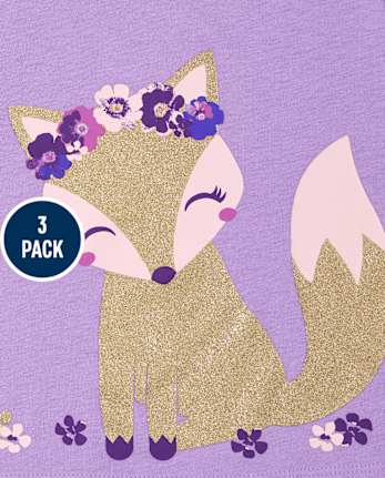 Toddler Girls Fox Top 3-Pack