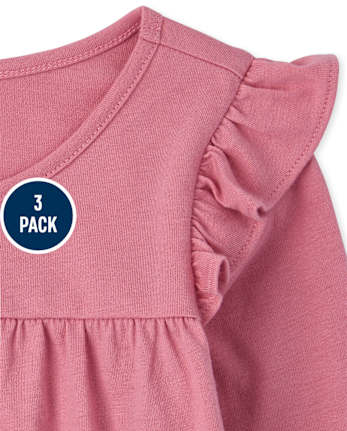 Lot de 3 hauts à volants pour petites filles