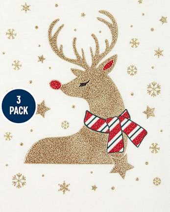 Lot de 3 hauts de Noël pour filles