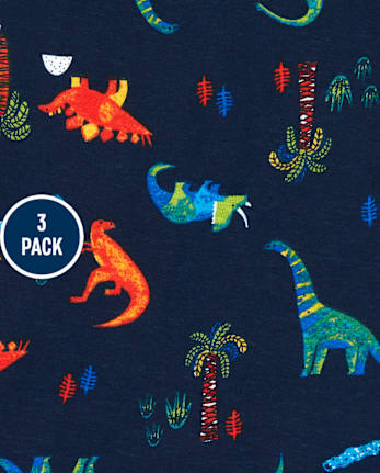 Toddler Boys Dino Top 3-Pack