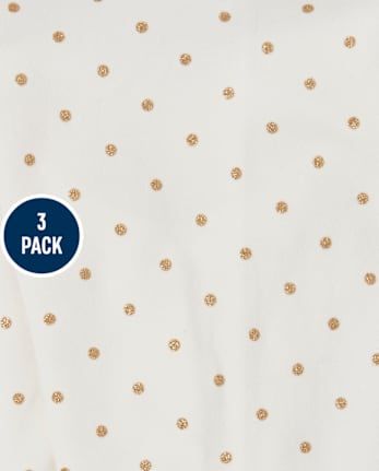 Lot de 3 leggings à pois et fleurs pour toute-petite fille