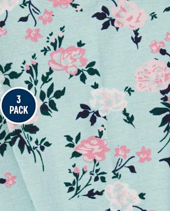 Lot de 3 leggings à pois et fleurs pour toute-petite fille
