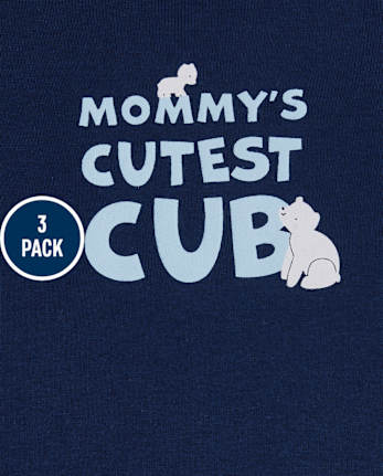Baby Boys Polar Bear Bodysuit 3-Pack