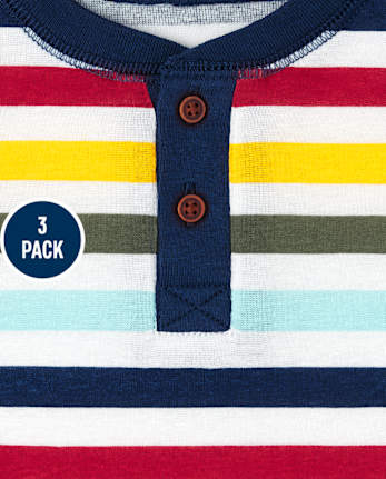 Baby Boys Henley Bodysuit 3-Pack