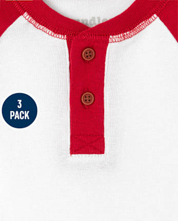 Baby Boys Henley Bodysuit 3-Pack