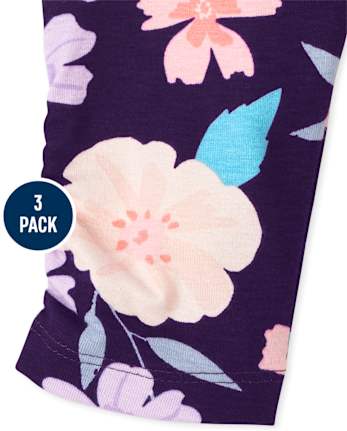 Lot de 3 leggings fleuris pour bébé fille