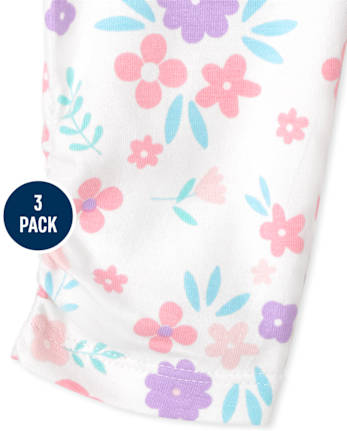 Baby Girls Floral Leggings 3-Pack