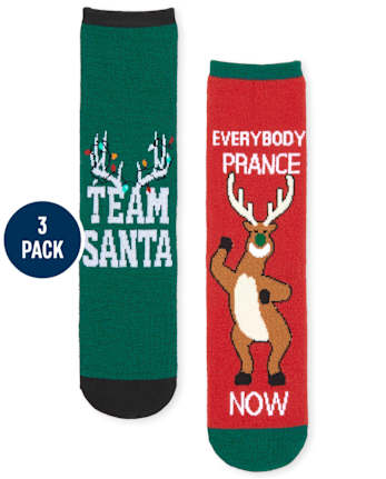 Boys Reindeer Crew Socks 3-Pack
