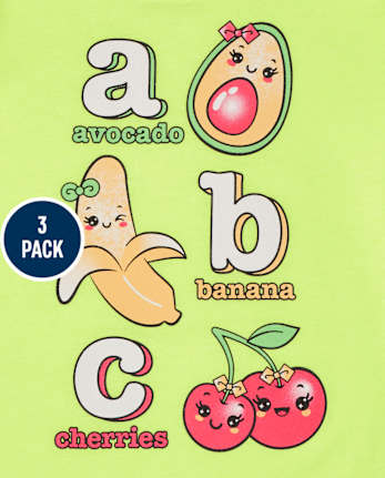 Toddler Girls Education Graphic Tee 3-Pack