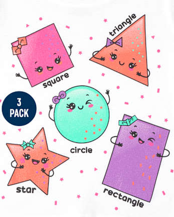 Toddler Girls Education Graphic Tee 3-Pack