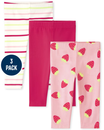 Toddler Girls Print Capri Leggings 3-Pack
