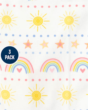 Toddler Girls Rainbow Leggings 3-Pack