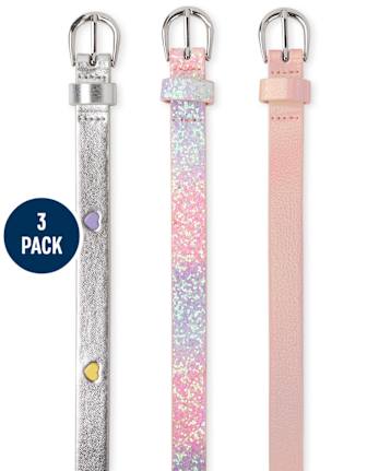 Lot de 3 ceintures à paillettes pour fille