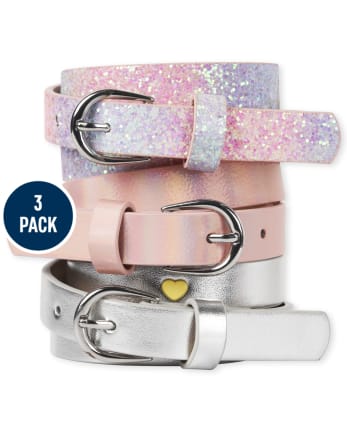 Paquete de 3 cinturones con purpurina para niñas | The Place - MULTI
