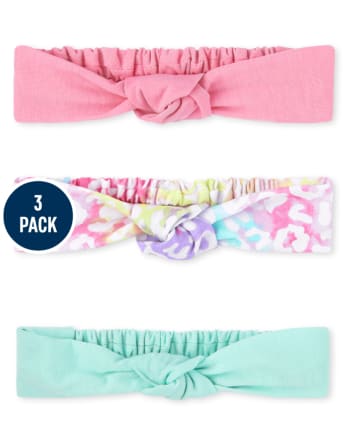 Toddler Girls Leopard Top Knot Headwrap 3-Pack