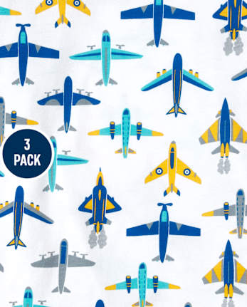 Toddler Boys Plane Top 3-Pack