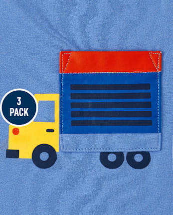 Toddler Boys Truck Top 3-Pack