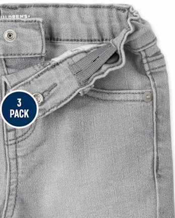 Shorts de mezclilla elástica para bebés y niños pequeños, paquete de 3