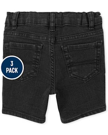 Shorts de mezclilla elástica para bebés y niños pequeños, paquete de 3