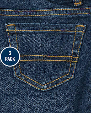 Shorts de mezclilla elástica para bebés y niños pequeños, paquete de 3