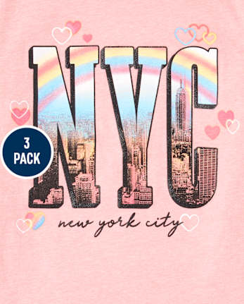 Girls Destination Graphic Tee 3-Pack