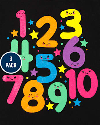 Toddler Girls Education Graphic Tee 3-Pack