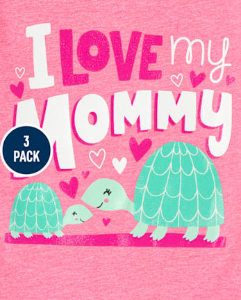 Paquete de 3 camisetas con estampado de animales para bebés y niñas pequeñas