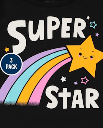 Baby And Toddler Girls Family Graphic Tee 3-Pack