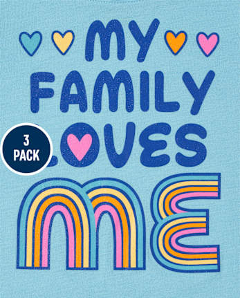 Baby And Toddler Girls Family Graphic Tee 3-Pack