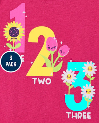 Toddler Girls Education Graphic Tee 3-Pack