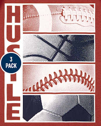 Lot de 3 t-shirts de sport graphiques pour garçons