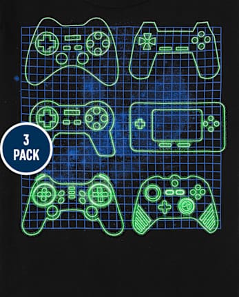 Pack de 3 camisetas con estampado de videojuegos para niño