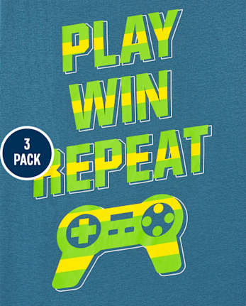 Pack de 3 camisetas con estampado de videojuegos para niño