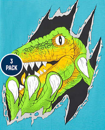 Lot de 3 t-shirts graphiques Dino pour garçon